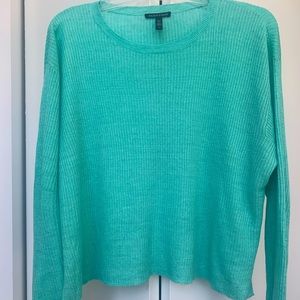 Eileen Fisher organic linen delave round neck top